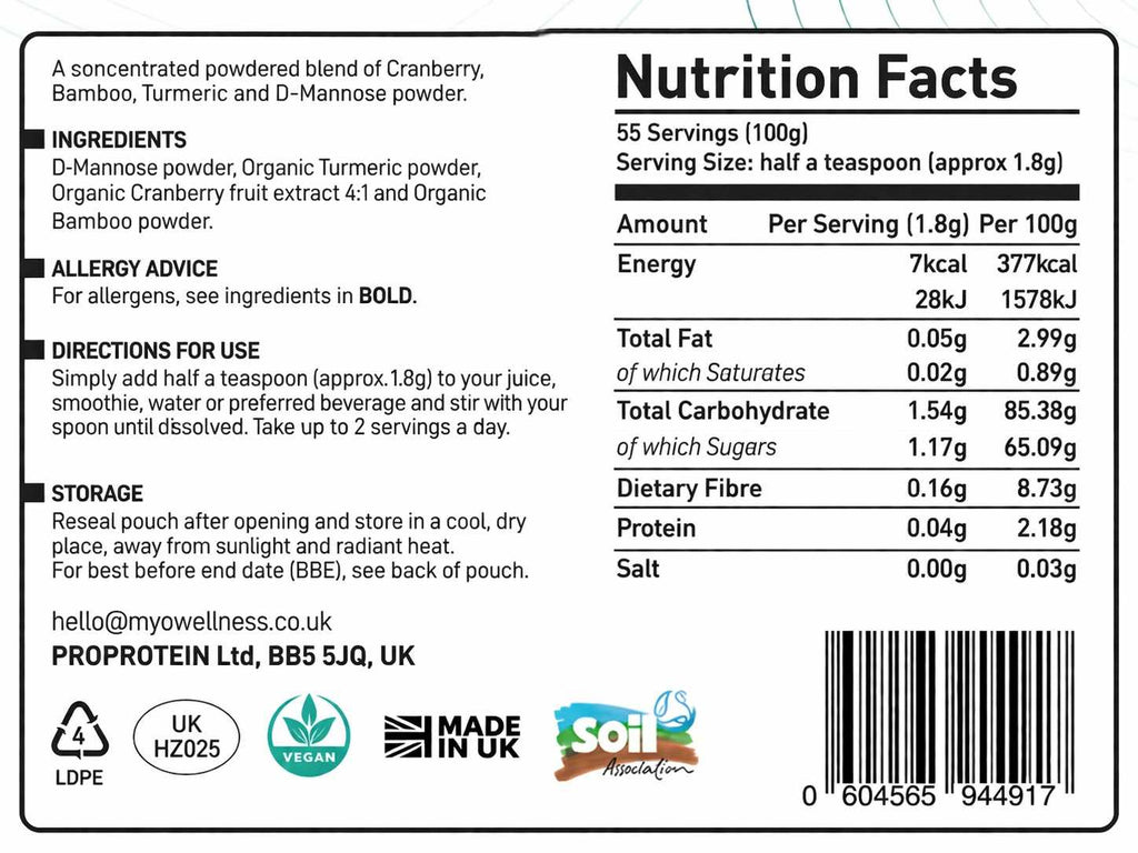 MYOwellness Superfoods - Cranberry D-Mannose